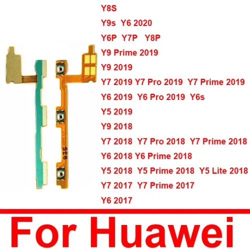 Volume e liga/desliga cabo flexível para huawei, peça de reparo, para y9, y7, y6, pro, y5, prime, 2020, 2019, 2018, 2017, y6p...