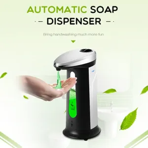 400ml dispensadores de sabão líquido automático abs inteligente touchless sensor indução lavadora mão para banheiro cozinha d...