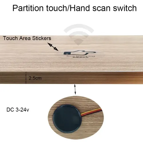Dc 12v 24v led regulável toque detecção escondida mãos varredura dimmer sensor penetrante painel de madeira interruptor de to...