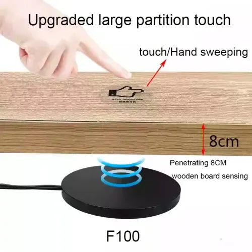 Atualizado grande partição toque penetrante 80mm interruptor do sensor do painel de madeira led sensor de toque 12v 24v 60w i...