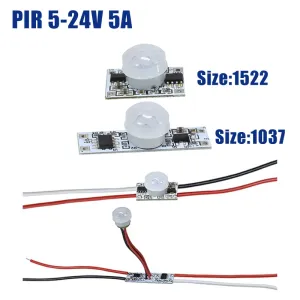 Sensor de movimento pir 3.7v 5v 12v 24v diy placa de lâmpada solar sensor de controle módulo de luz noturna módulo controlado...