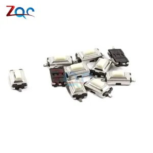 Interruptor tátil, botão interruptor de pressão tático mini microinterruptor 2 pinos smd, 20 peças