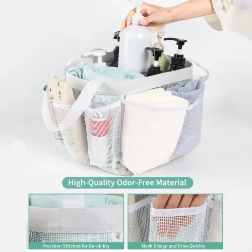 Chuveiro portátil Mesh Caddy, preto ou branco, Saco De Banheiro, Quick Dry Pendurado Higiene Pessoal, Organizador De Banho, M...