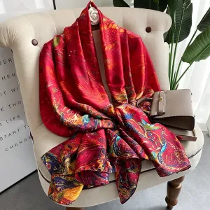 Lenço de primavera feminino design de luxo cachecol de seda suave lenço macio muçulmano bandana xale praia 85x180cm