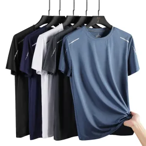 CHRLCK-T-Shirt Masculina de Secagem Rápida, Respirável, Caminhadas, Camisetas de Pesca, Macia, Elasticidade, Camisa Curta Esp...