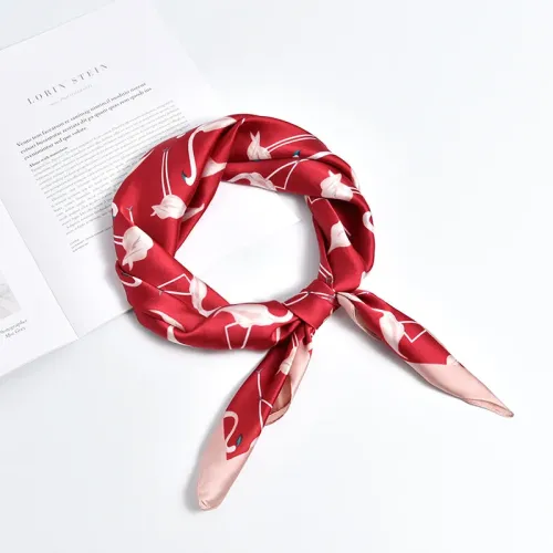 Marca de luxo lenço quadrado de seda vermelha feminino gato pescoço laço de cabelo banda praia hijab lenço cabeça headbands b...