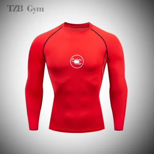 Homens ao ar livre acampamento treinamento tênis de fitness ginásio esportes t-shirt compressão boxe jogging terno masculino ...