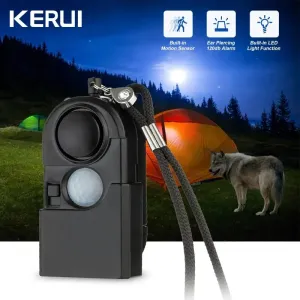 Kerui portátil mini detector de movimento alarme 120db sirene sos led luz alarme segurança para viagens para casa crianças se...