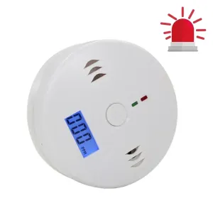 Alarme sem fio de monóxido de carbono para casa Detector de vazamento de gás Som de aviso de incêndio Co Detector Display LCD