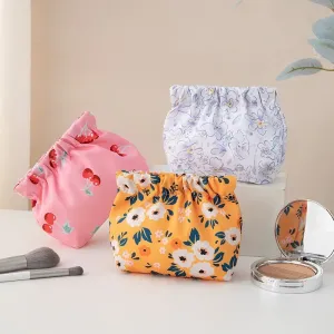 Organizador de batom feminino, estilhaços portáteis, bolsa de maquiagem impressa auto-fechada, bolsa de mão mini-chave