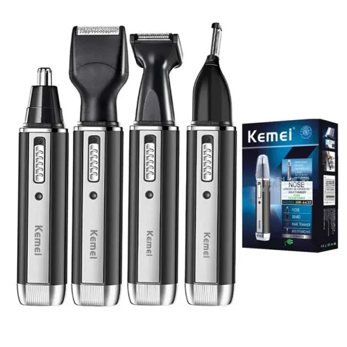 Kemei recarregável elétrico tudo em um aparador de cabelo para homens kit aliciamento barba trimer facial sobrancelha aparado...