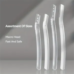 4 pçs navalha de sobrancelha, lâminas de rosto para cabelo facial feminino, barbeador de sobrancelha, ferramenta dermaplaning...