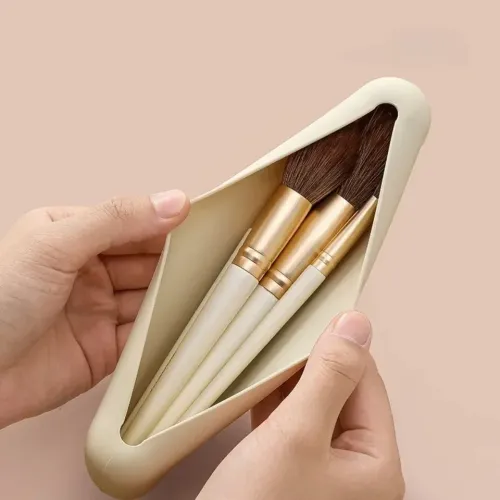 Novo silicone pincéis cosméticos saco de armazenamento viagem maquiagem escova titular maquiagem esponja caso portátil à prov...