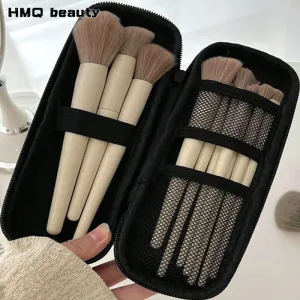 Bolsa de armazenamento multifuncional para pincéis de maquiagem, portátil, organizador de viagem, malha, bolsa cosmética, arm...