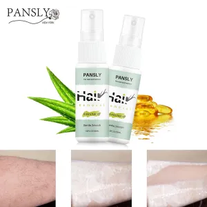 Pansly spray removedor de pelos permanente, pulverizador para reparo e remoção de pelos permanentes com suave, inibidor de re...