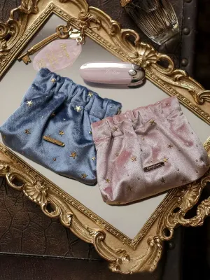 Saco cosmético de veludo pequeno para mulheres, bolsa de maquiagem, mini saco de batom, guardanapo sanitário de viagem, saco ...