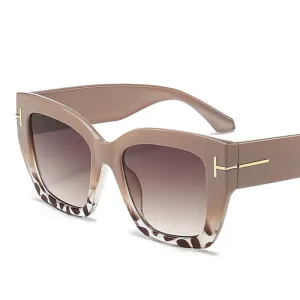 Óculos de sol quadrados grandes para mulheres, óculos gradiente, moda feminina, marca de tendências, designer de luxo, 2024