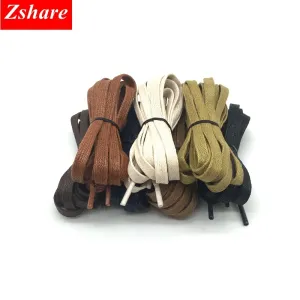 Cadarços de couro liso encerado impermeável para crianças e adultos, tênis cadarços, comprimento 60 80 100 120 140 160 180cm,...