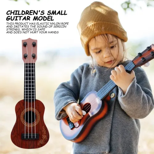 Crianças pequena guitarra brinquedo musical mini clássico ukulele guitarra brinquedo leve fontes de festa ajustável para cria...