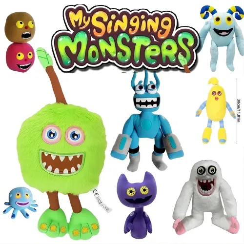 Kawaii Peluches My Singing Monsters Plush Toy, Jogo de desenhos animados, Wubbox, Soft Stuffed Toys, Horror Doors Doll for Ki...