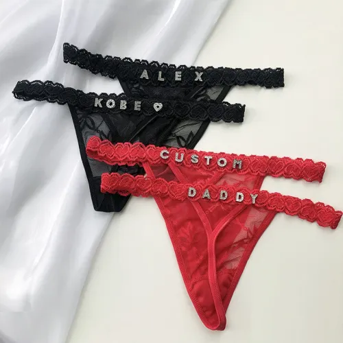 Personalizado Tanga Calcinha para As Mulheres, Personalizado String Nome Jóias, Sexy Lady, Personalizado Letra De Ouro, Bikin...