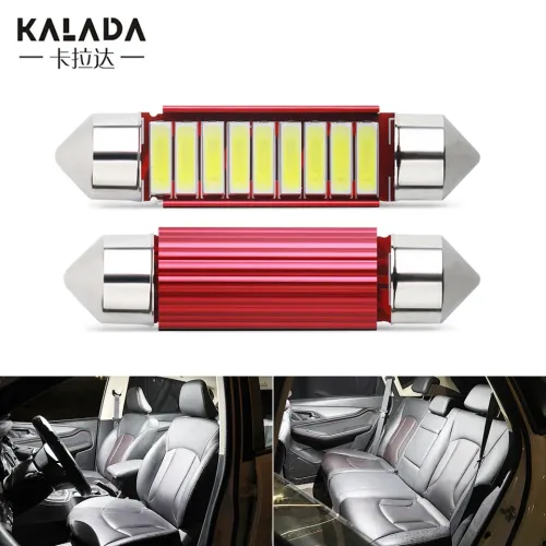 Lâmpada da matrícula para carro, lâmpada branca morna, luzes da abóbada, Ice Blue, Canbus, 12V, 6000K, C5W, C10W, Festão 31, ...