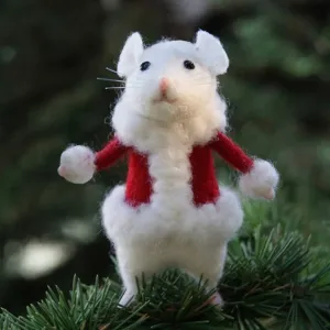 Ornamento de tricô Feltmouse Mouse, Ornamento bonito, Desktop Cartoon Doll, Mini Agulha Presente De Natal, Presente Festival,...