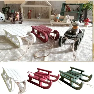 Miniaturas decoração para casa trenó estatueta trenó de natal ornamento ornamental desktop artesanato ornamentos decoração fe...