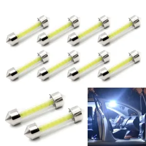 LED Festoon Dome Lâmpadas de carro, Lâmpada de matrícula, 12V lâmpada ed, 6000k, 31mm, 36mm, 39mm, 41mm, C5W, 10 pcs