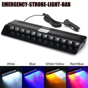 Vários modos piscando Emergência Flasher, vermelho, azul Strobe Light, Universal Windshield Warning Lamp, Signal Lamps, 12V, ...