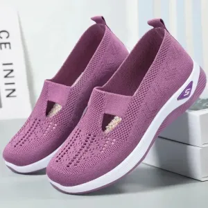 Sapatos femininos, respiráveis e confortáveis na primavera e no verão, sapatos únicos para mães, sola macia, sapatos casuais ...