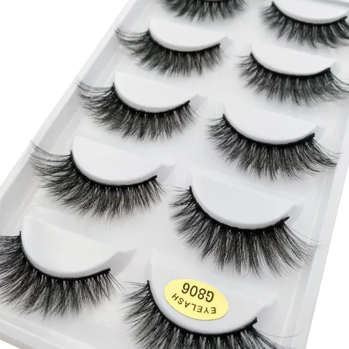 5 pares 100% real falso vison cílios 3d cílios postiços naturais 3d vison cílios macios extensão cílios maquiagem kit cilios ...
