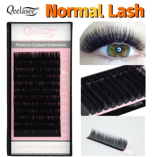 Qeelasee-Faux Mink cílios individuais, maquiagem macia cílios, extensão dos cílios