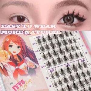 Suprimentos de Extensão de Cílios Postiços, Manga, Fofo, Macio, Natural, Anime, Lash Clusters Individuais, Beleza, Kit de Maq...