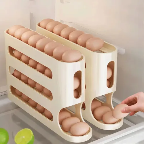 Automatic Rolling Holder Rack for Eggs, Egg Storage Box, Container for Kitchen Refrigerator, Egg Dispenser, Frigorífico Organ...