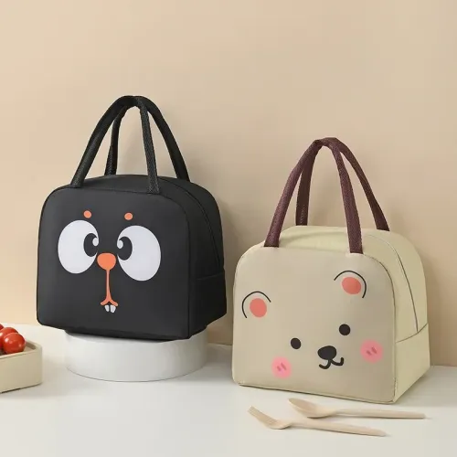 Sacos térmicos portáteis do almoço para crianças, animais dos desenhos animados, armazenamento das meninas, lancheira do bant...