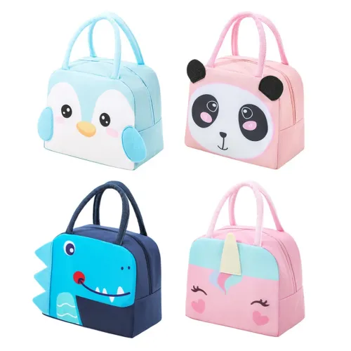 Tridimensional Bento Bag, bonito dos desenhos animados Bento Bag, lancheira, armazenamento de bolsas, saco de isolamento, lan...