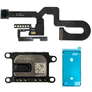 Câmera frontal com Sensor Flex Cable para iPhone, Ear Speaker, fita impermeável, iPhone 7, 8 Plus
