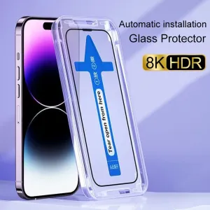 Vidro Temperado Premium para iPhone, Protetor de Tela, Cobertura Completa com Insta Automático, 12, 13, 14 Pro Max, 14 Plus