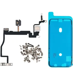 Botão liga/desliga com cabo flexível de flash para iPhone X XR XS 11 Pro Max e parafusos de fixação completos + peças de repo...