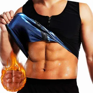Homens Sauna Sweat Vest, Waist Trainer, Espartilho, Zíper, Treino, Regata, Emagrecimento, Body Shaper, Camisa de Compressão, ...