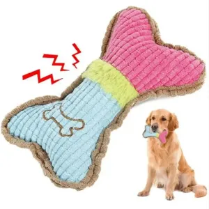 1pc cão brinquedos estridentes, ossos de pelúcia cães mastigar brinquedo para pequeno médio raça filhote de cachorro agressiv...