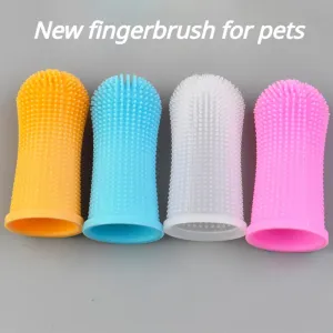 Pet Silicone Dedo Tampa Escova de Dentes, dentes não-pegajosos, durável, All-Round, limpeza da boca, cão