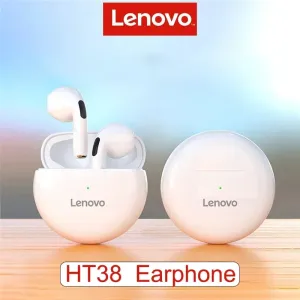 Original lenovo ht38 tws fone de ouvido sem fio bluetooth 5.0 fones estéreo baixo com microfone redução ruído mini fone