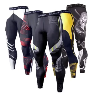 Leggings Masculinos de Corrida Secagem Rápida, Sportswear, Ginásio Fitness Calças Justas Treino, Calças Esportivas de Corrida...