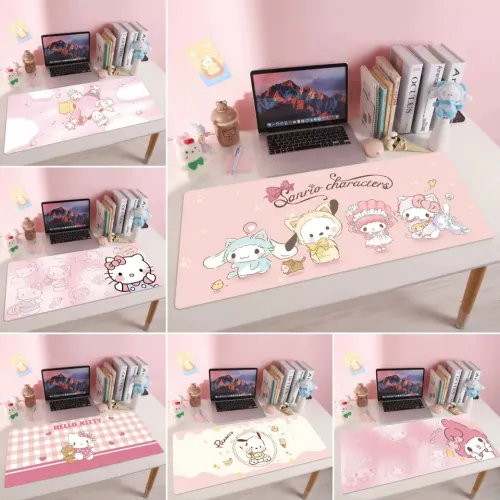 Sanrio-Tamanho Grande Mat Escritório Mesa, antiderrapante Mouse Pad Computador, Game Pads, Acessórios de Mesa, Olá Kitty, Mel...