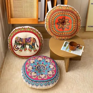 Algodão geométrico e cânhamo almofada da cadeira redonda para uso doméstico, estilo étnico, puff mat, tatami, confortável med...