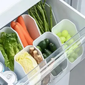 Transparente Refrigerador Organizador Bins, Food Sort Storage Box, Tempero De Armazenamento, Cozinha Geladeira Organizador ca...