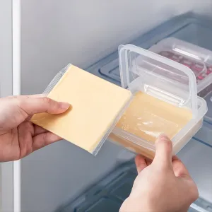 Caixa plástica para o refrigerador, 1pc, recipiente do queijo, queijo e bloco da manteiga