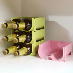 1pc geladeira pode cerveja garrafa de vinho titular rack anti-skid design oco pp empilhável pode suporte de armazenamento par...